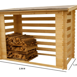 Habrita — Grand abri à bûches en bois traité 2,36 m (stockage bois de chauffage) – Image 2